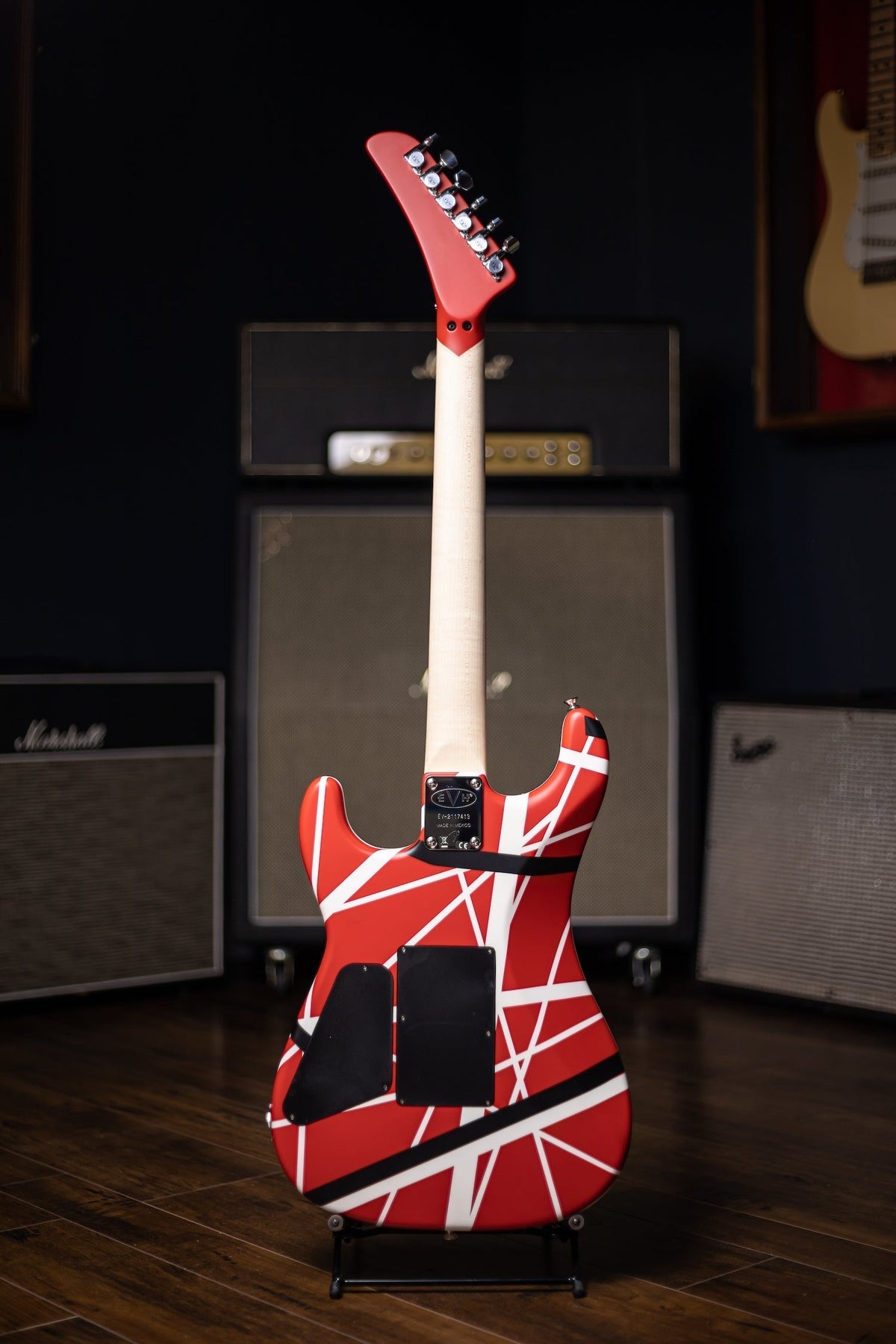 EVH Striped Series 5150 Electric Guitar - Red, Black and White