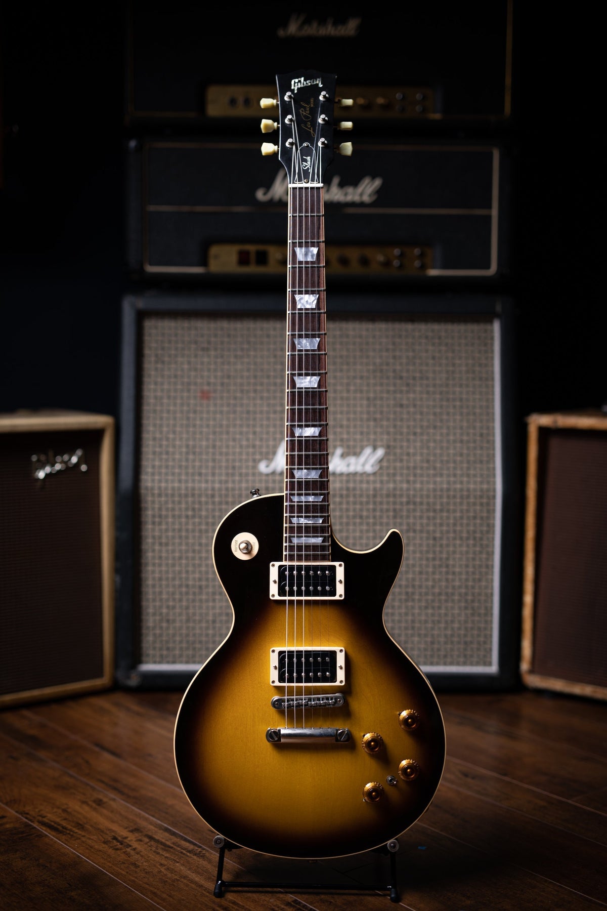 2004 Gibson Custom Shop Slash Les Paul w/Fishman Powerbridge Electric Guitar - Tobacco Burst