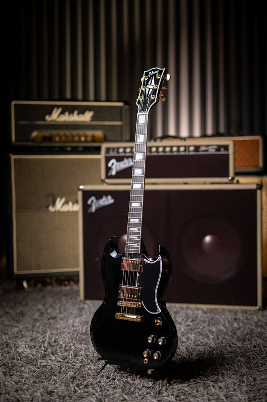 Gibson Custom Shop SG Custom w/ Ebony Fingerboard Gloss Electric Guitar - Ebony