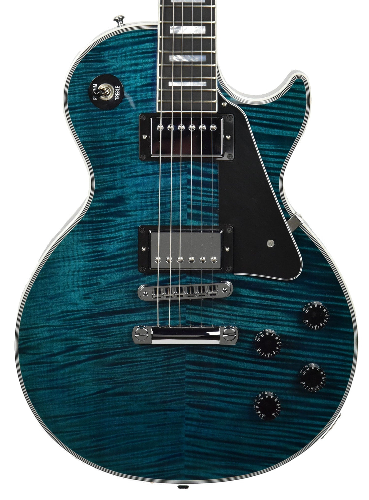 Used Gibson Custom Les Paul Custom Flame Top in Peacock CS700816