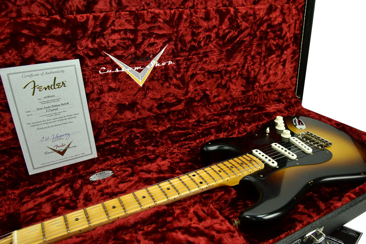 Fender Custom Shop Ancho Poblano Stratocaster Relic in Two Tone Sunburst CZ546296