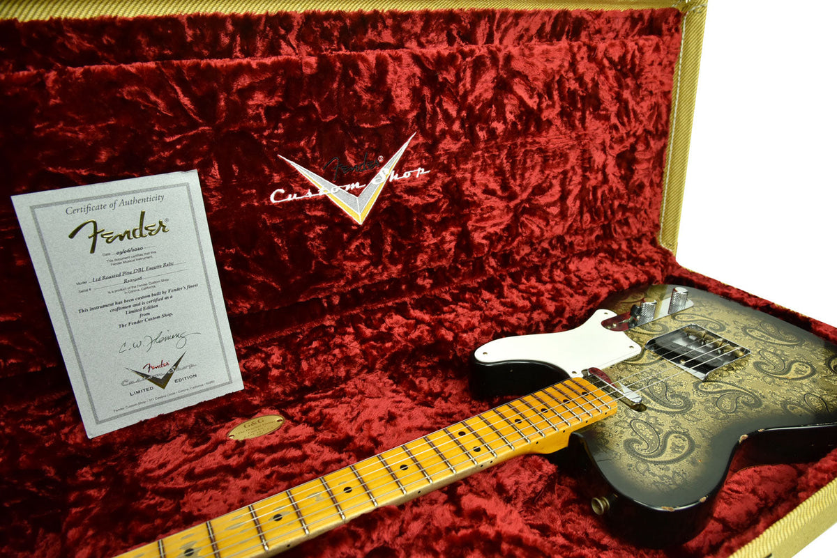 Fender Custom Shop LTD Roasted Pine Double Esquire Relic in Black Paisley R102906