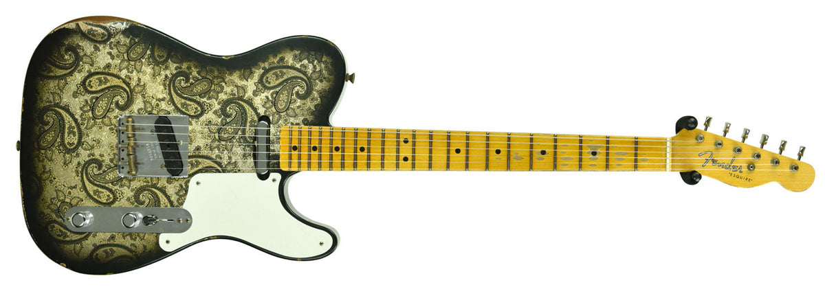 Fender Custom Shop LTD Roasted Pine Double Esquire Relic in Black Paisley R102906