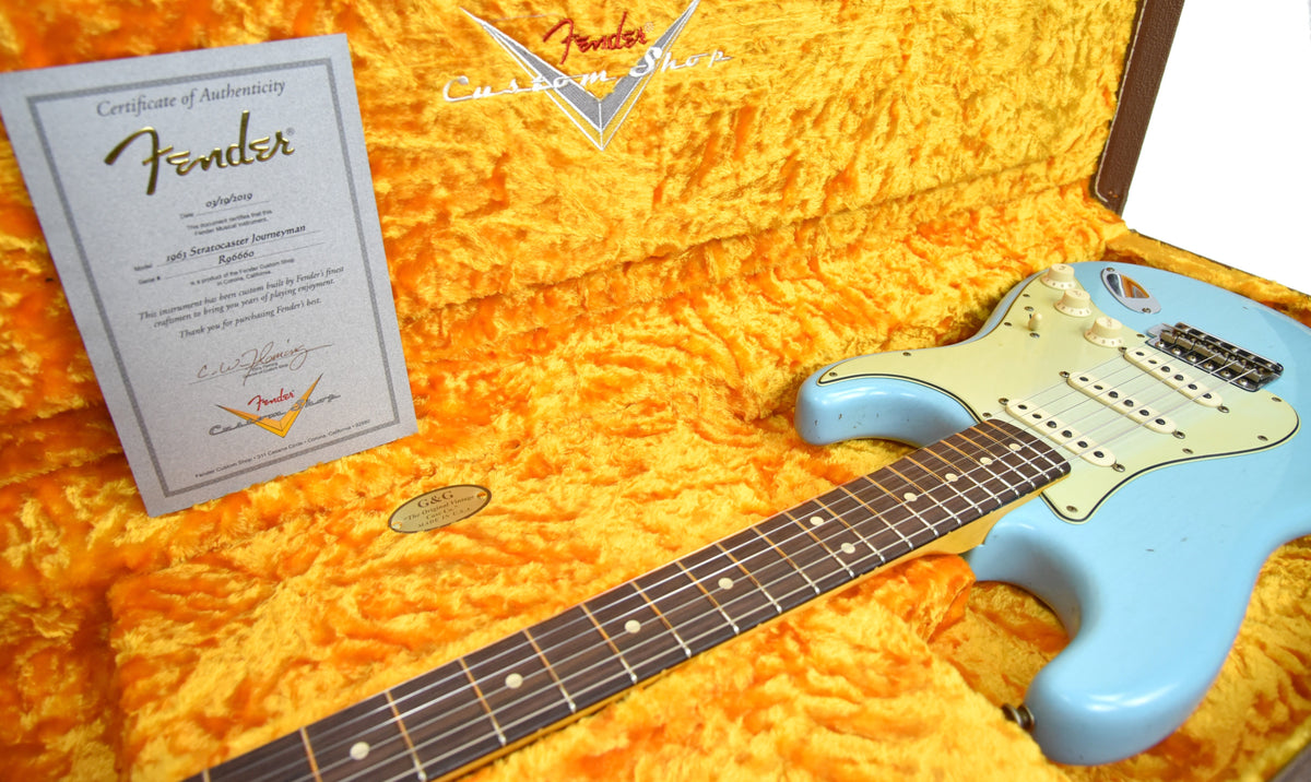 Fender Custom Shop 63 Stratocaster Journeyman Relic Daphe Blue R96660