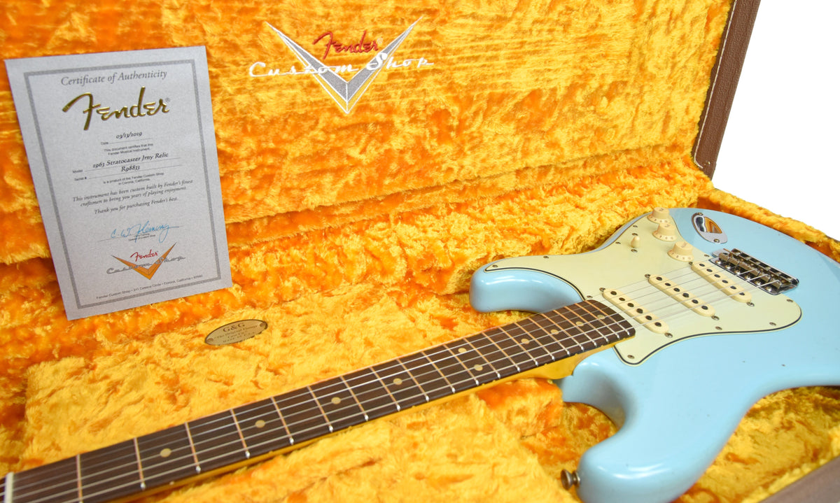 Fender Custom Shop 63 Stratocaster Journeyman Relic Daphne Blue R98833