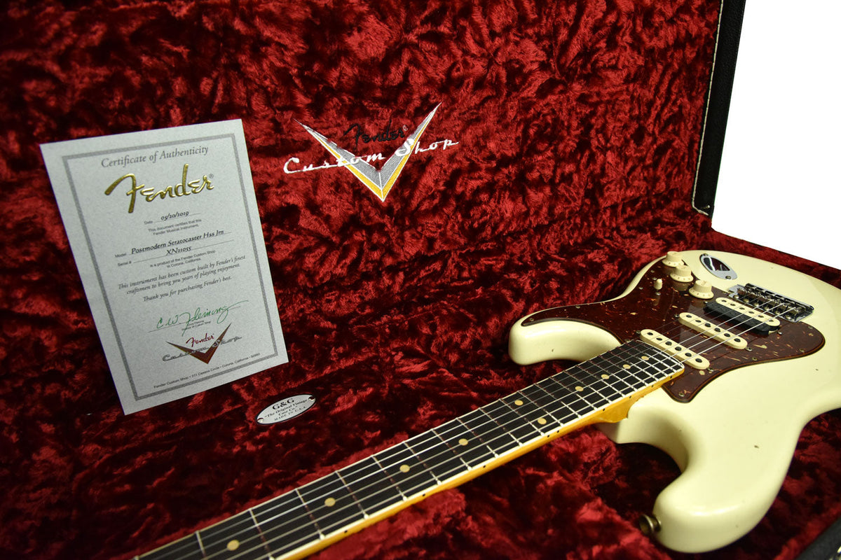 Fender Custom Shop Postmodern Strat Journeyman Relic HSS in Vintage White XN11055