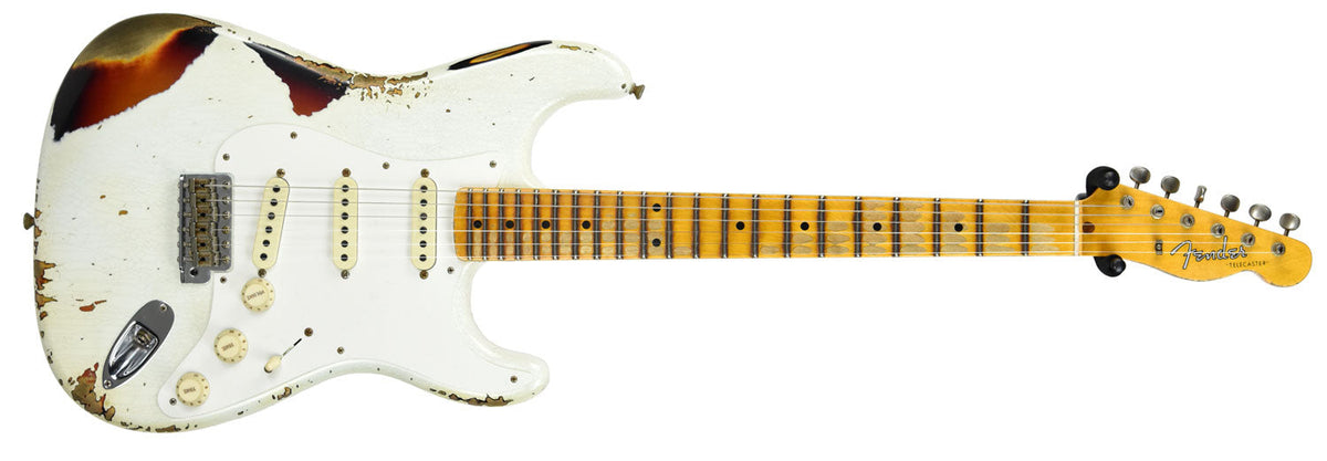 Fender Custom Shop Limited Edition Mischief Maker Olympic White over Three Tone Sunburst CZ541596