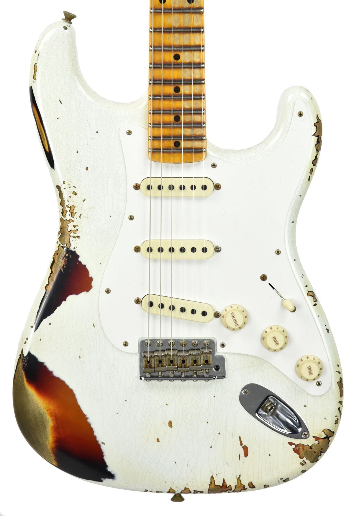 Fender Custom Shop Limited Edition Mischief Maker Olympic White over Three Tone Sunburst CZ541596