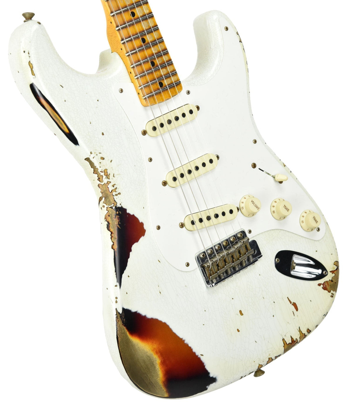 Fender Custom Shop Limited Edition Mischief Maker Olympic White over Three Tone Sunburst CZ541596
