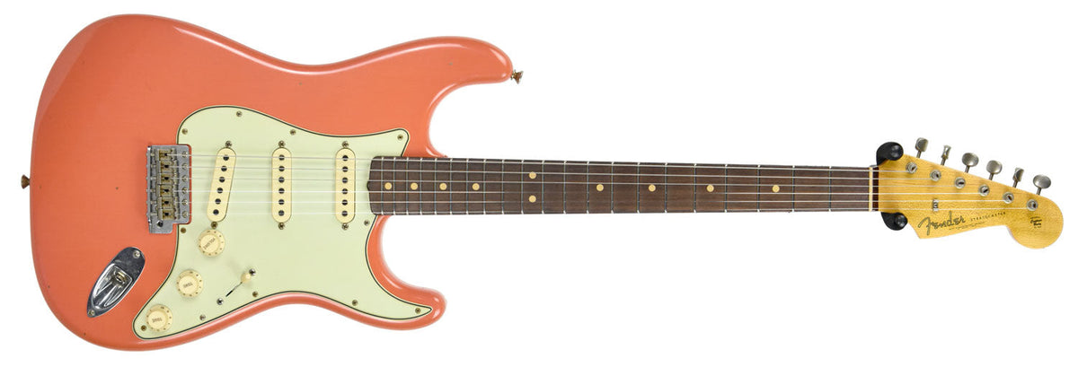 Fender Custom Shop 63 Stratocaster Journeyman Relic in Fiesta Red/Salmon Pink R98758