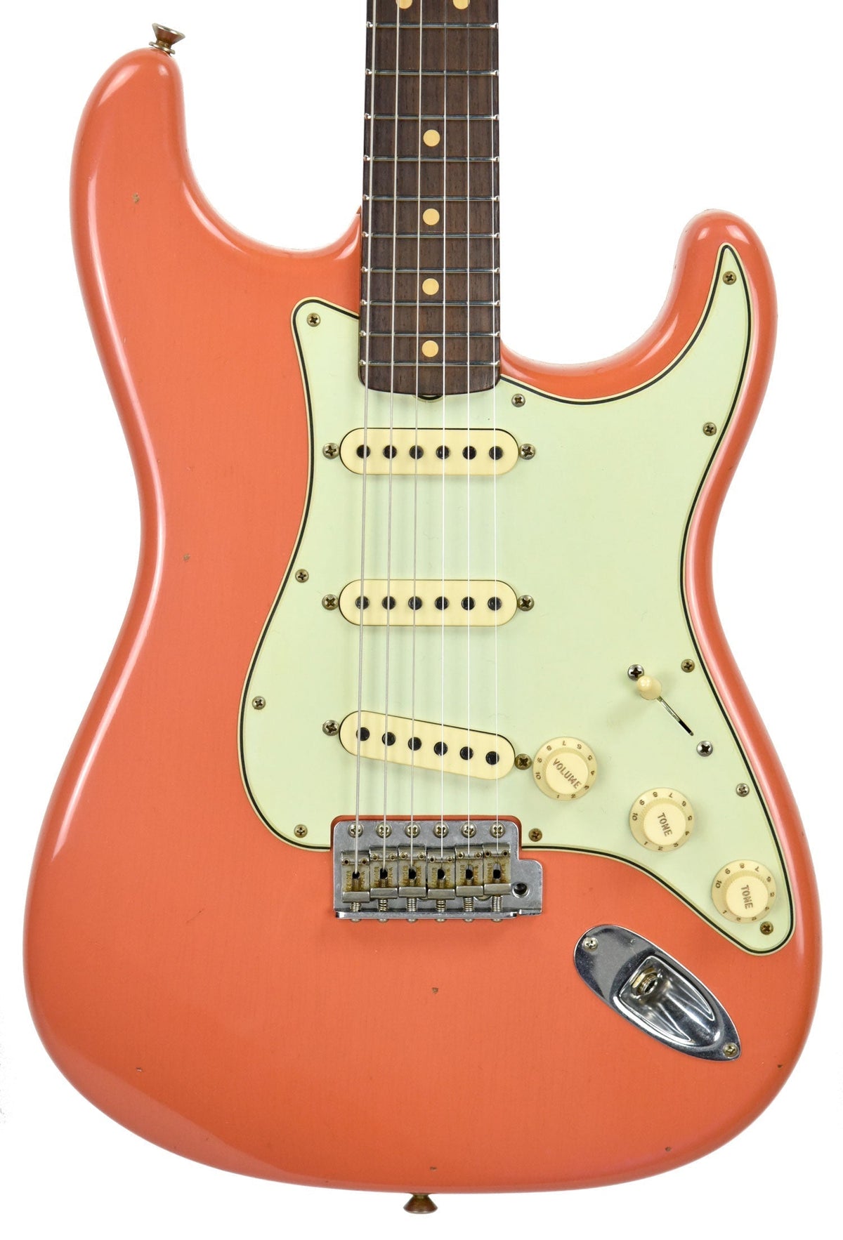 Fender Custom Shop 63 Stratocaster Journeyman Relic in Fiesta Red/Salmon Pink R98758
