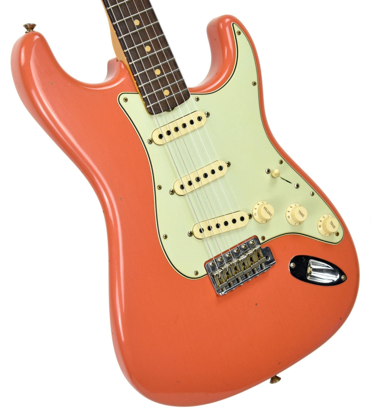 Fender Custom Shop 63 Stratocaster Journeyman Relic in Fiesta Red/Salmon Pink R98758