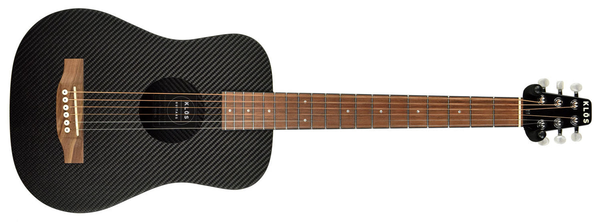 Klos Hybrid Carbon Fiber Acoustic Electric Travel Guitar in Black 155025