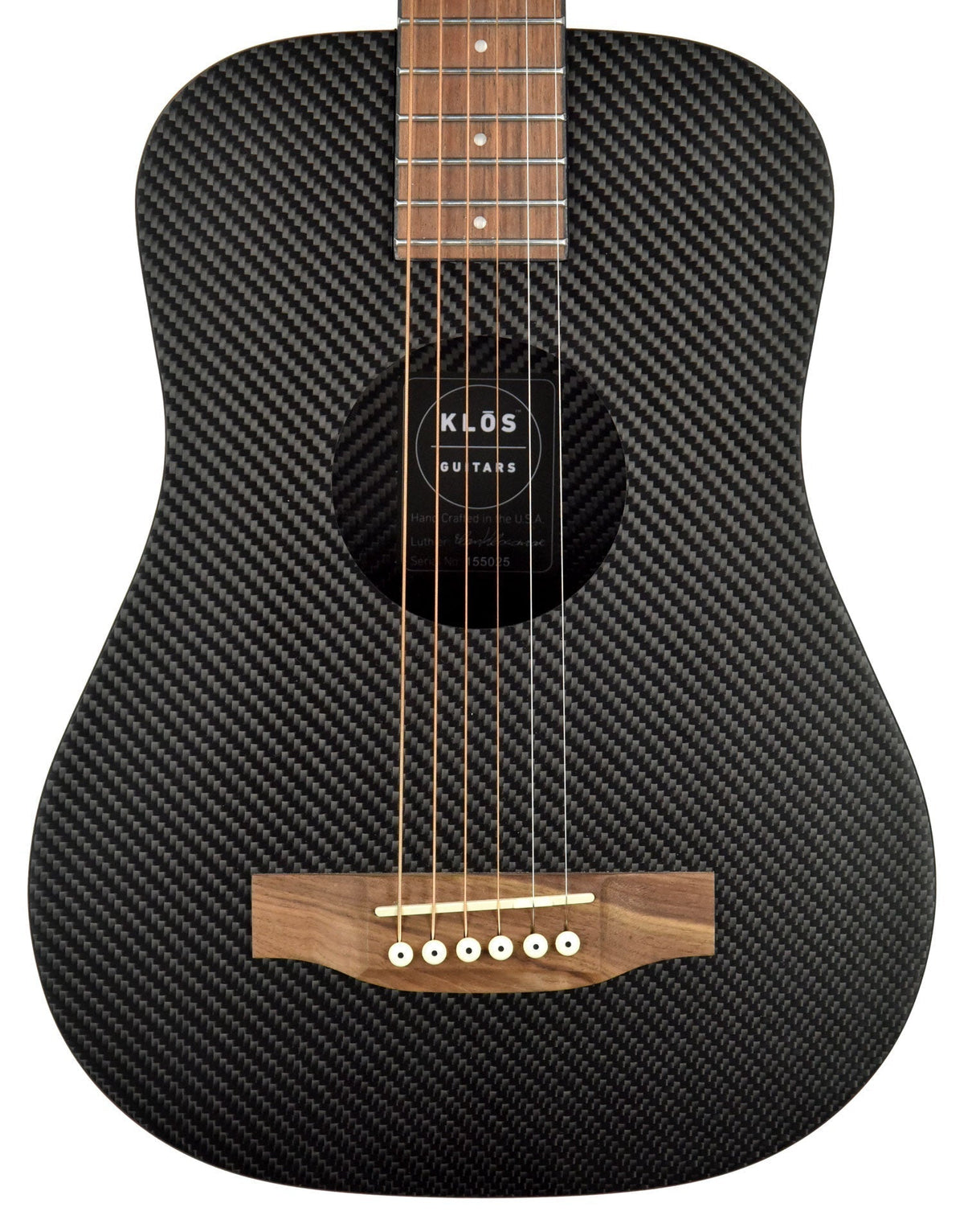 Klos Hybrid Carbon Fiber Acoustic Electric Travel Guitar in Black 155025
