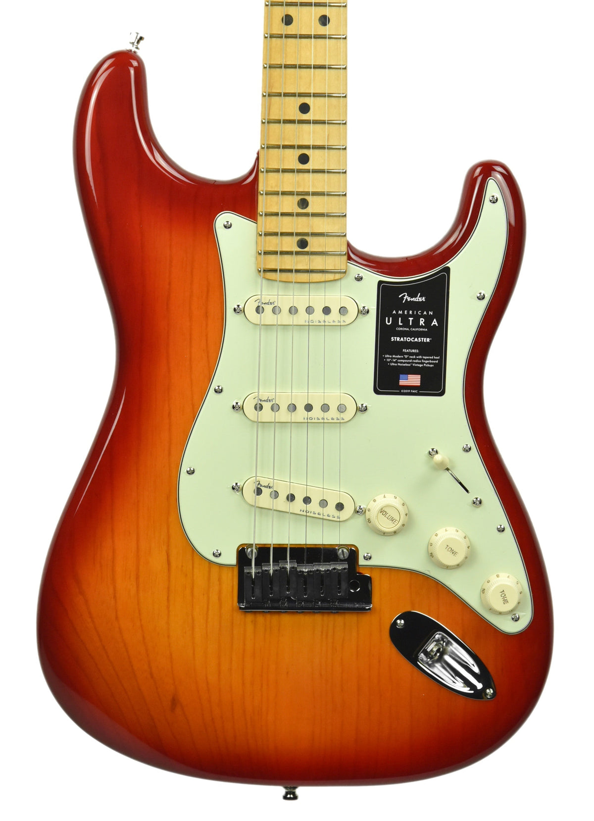 Fender American Ultra Stratocaster in Plasma Red Burst US19076915