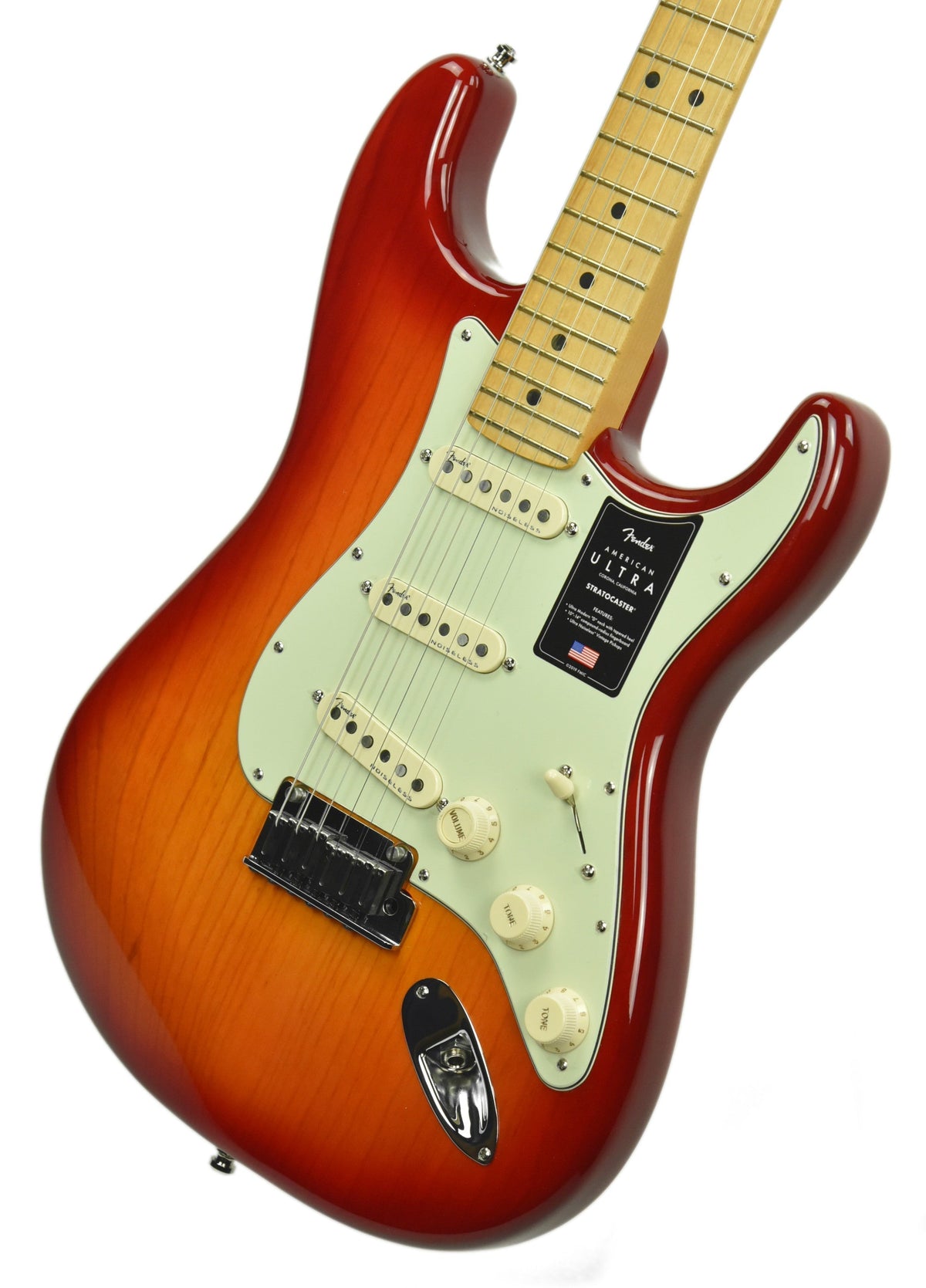 Fender American Ultra Stratocaster in Plasma Red Burst US19076915