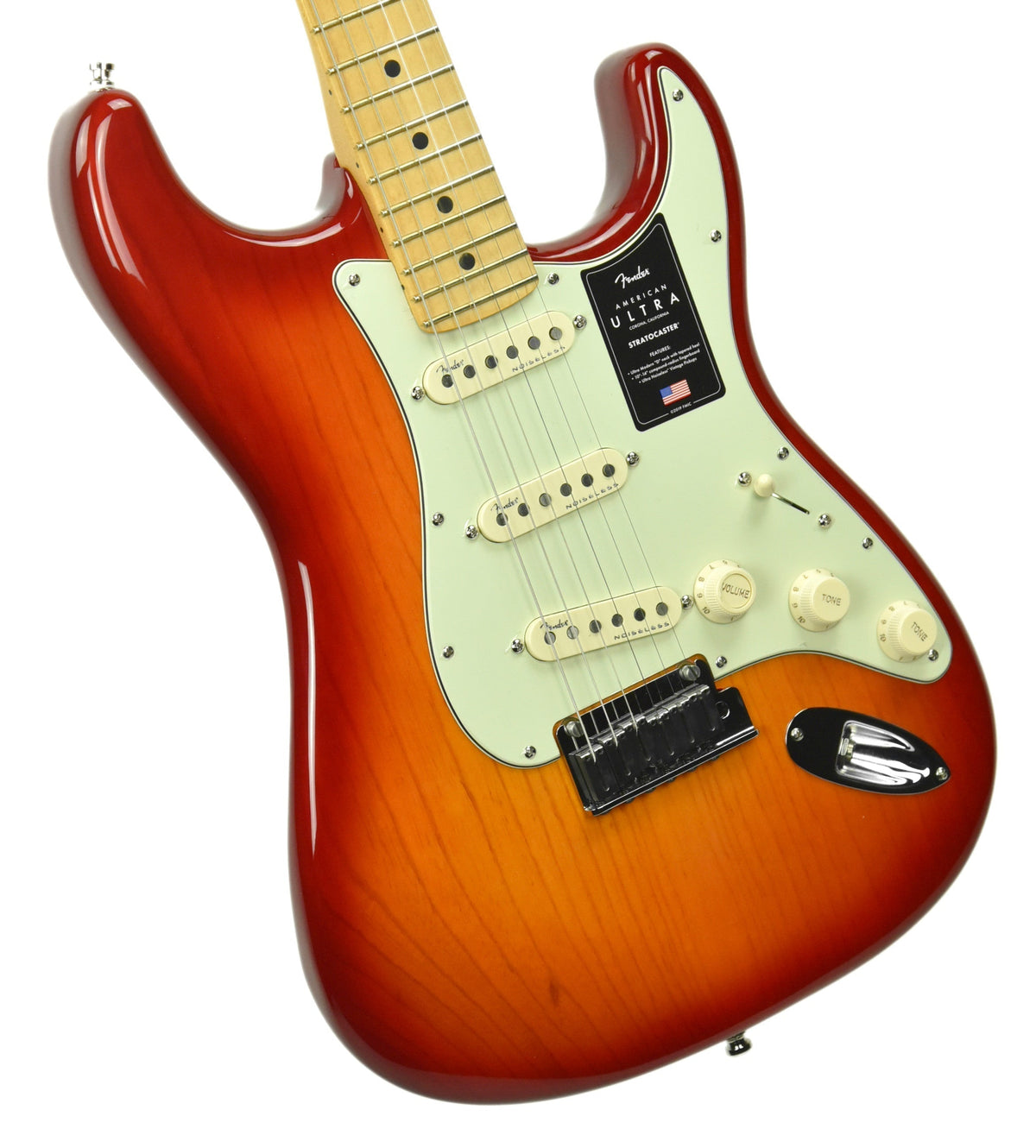 Fender American Ultra Stratocaster in Plasma Red Burst US19076915