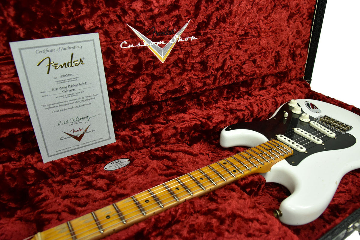 Fender Custom Shop Ancho Poblano Stratocaster Relic in Opaque White Blonde CZ544942