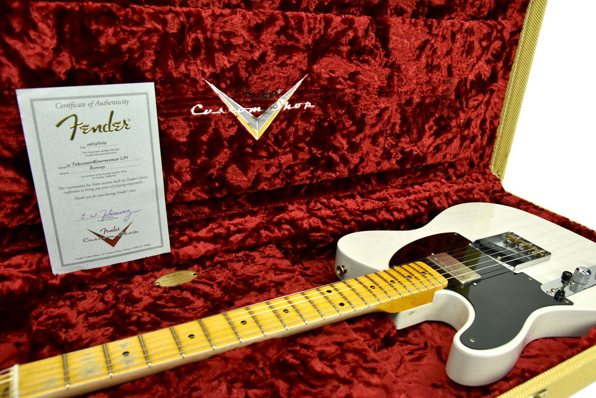 Used Fender Custom Shop 52 Telecaster Lefty Strung Righty Journeyman Relic in White Blonde R100193