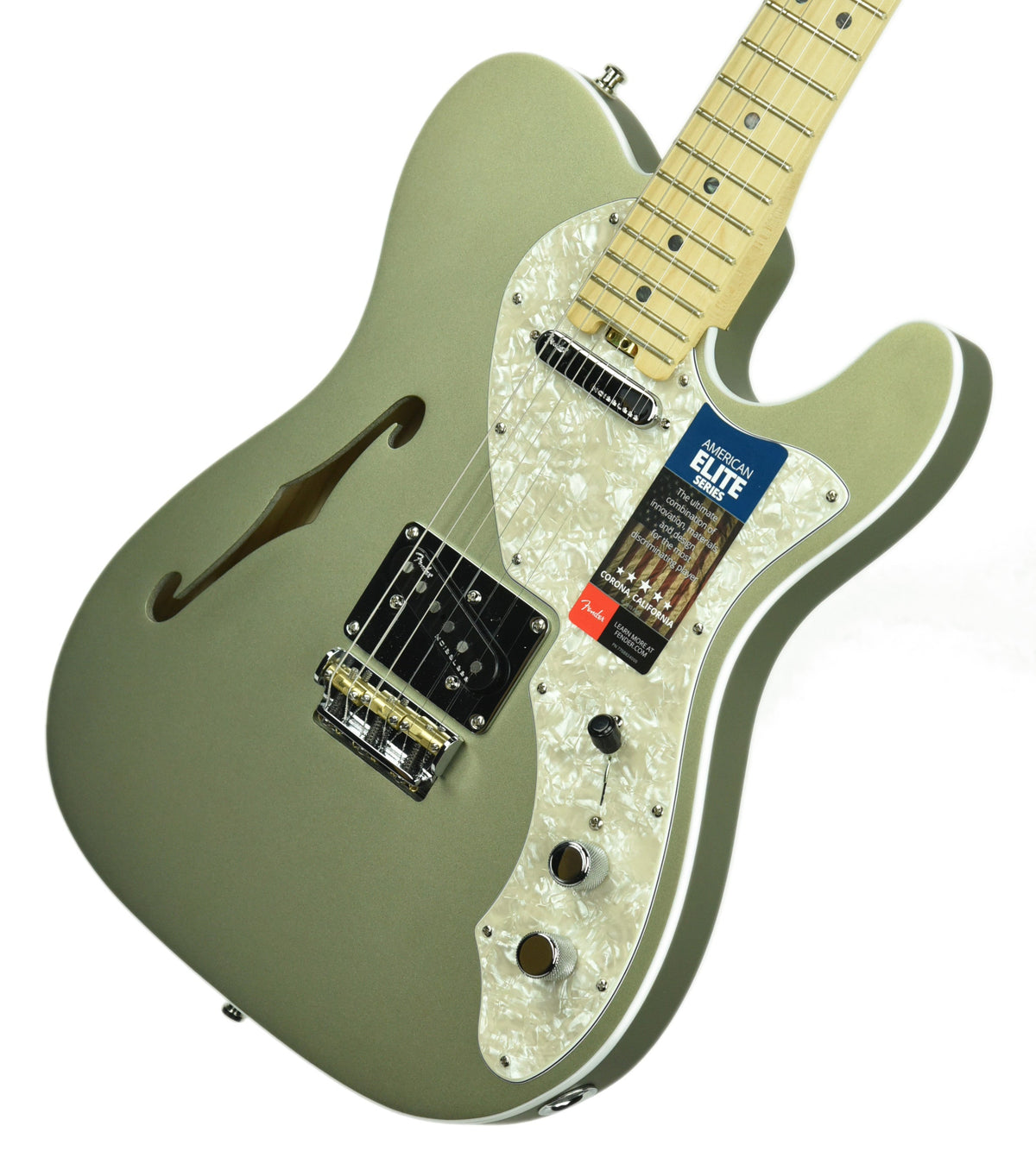 Fender American Elite Telecaster Thinline Satin Jade Pearl Metallic US19074199
