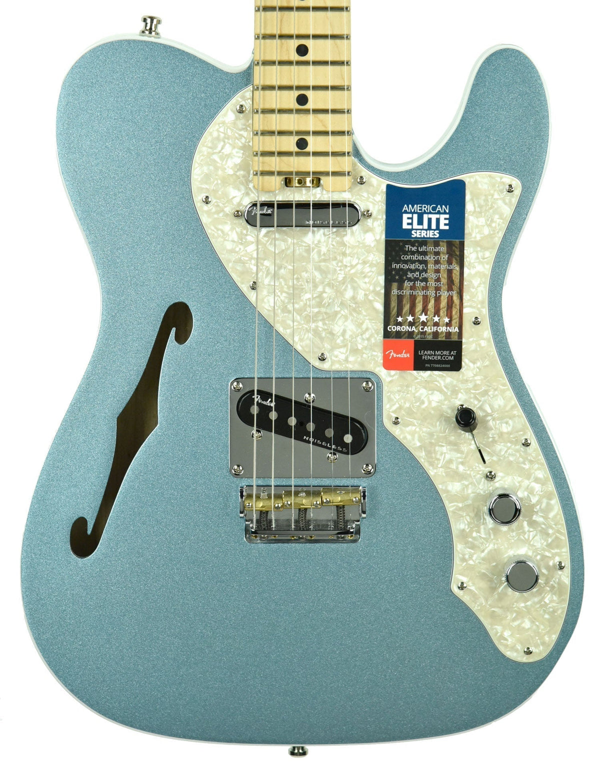 Fender American Elite Telecaster Thinline in Mystic Ice Blue US19072981