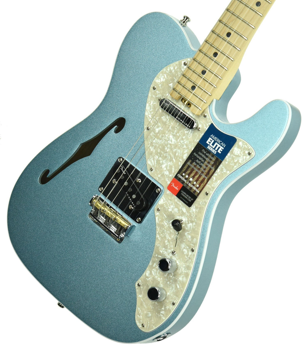 Fender American Elite Telecaster Thinline in Mystic Ice Blue US19072981