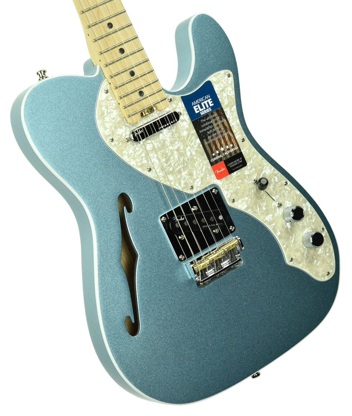 Fender American Elite Telecaster Thinline in Mystic Ice Blue US19072981