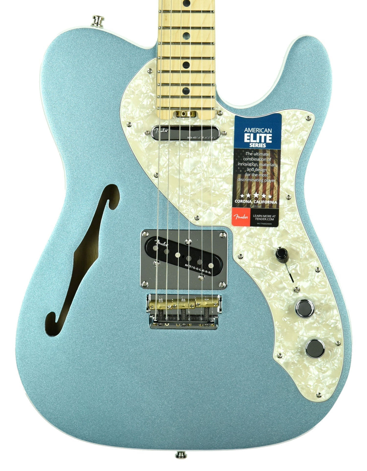 Fender American Elite Telecaster Thinline in Mystic Ice Blue US19046279