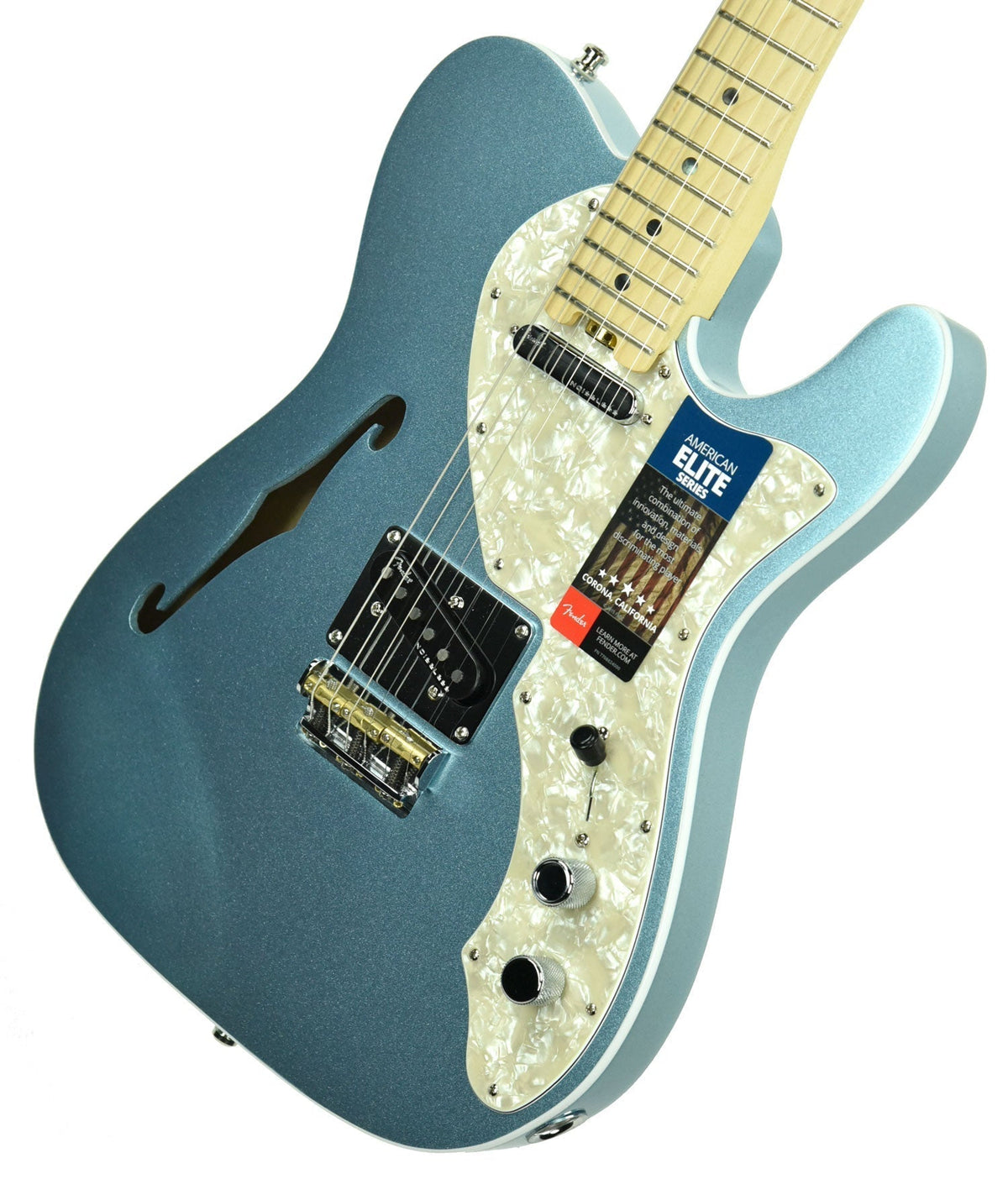 Fender American Elite Telecaster Thinline in Mystic Ice Blue US19046279