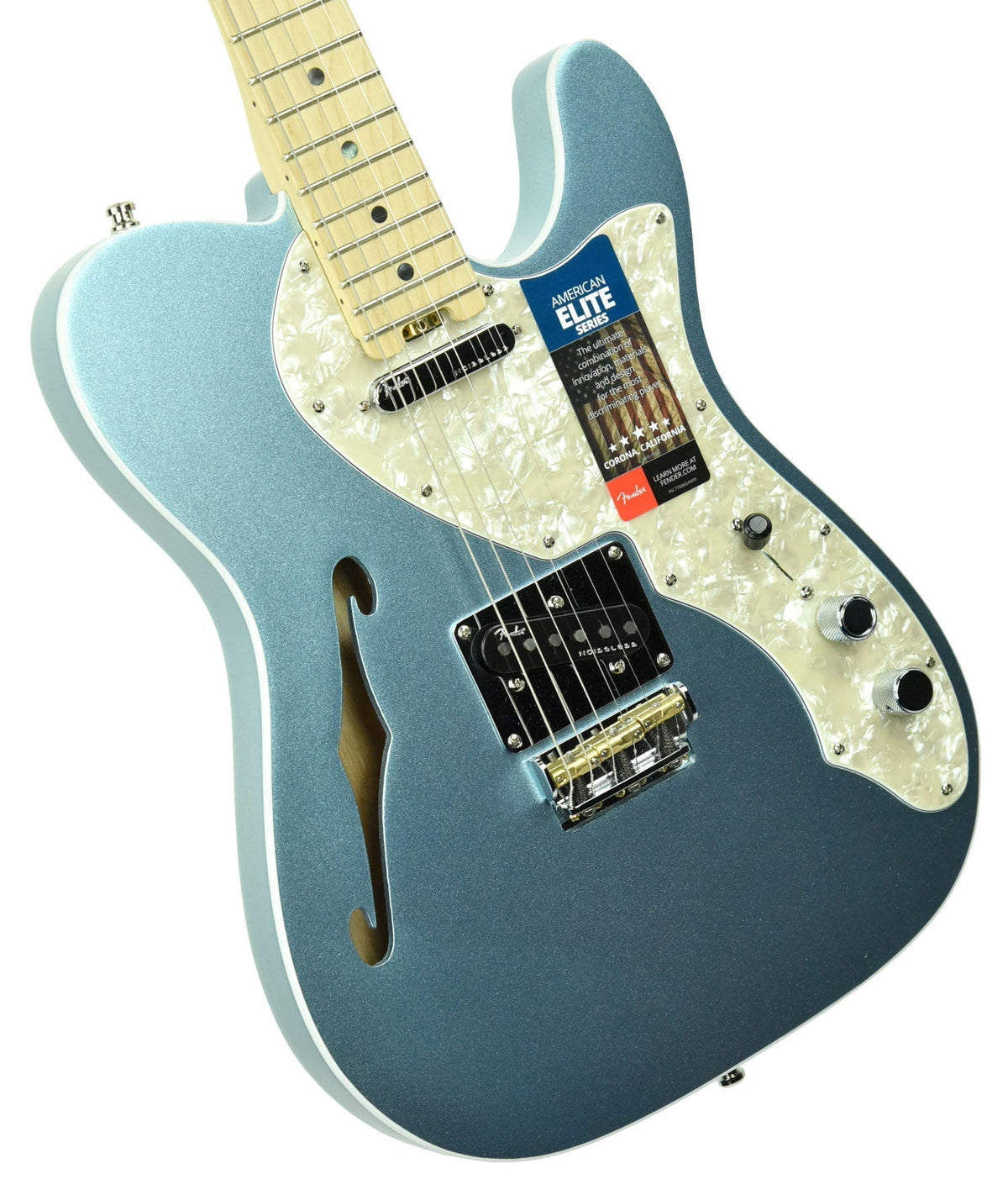 Fender American Elite Telecaster Thinline in Mystic Ice Blue US19046279