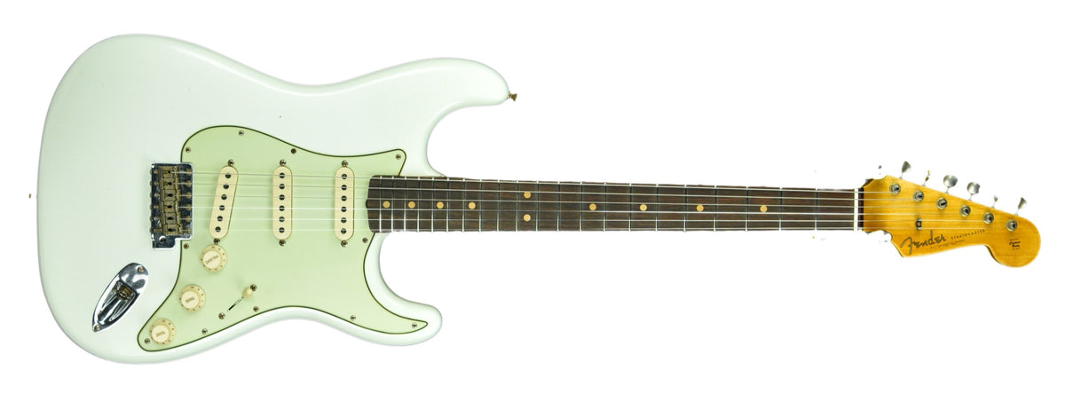 Fender Custom Shop 63 Stratocaster Journeyman Relic in Olympic White R104214