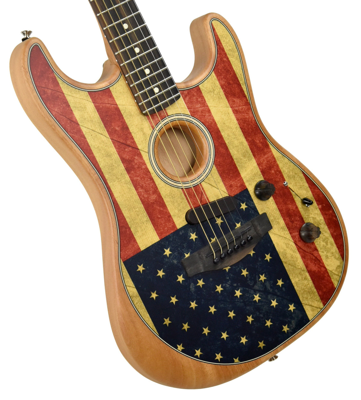 Fender American Acoustasonic Stratocaster Flag Print US203433A