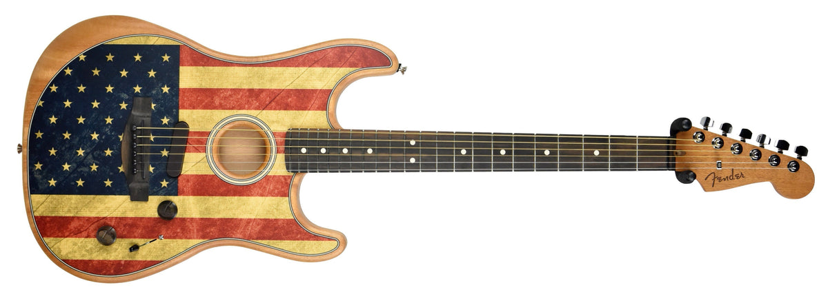 Fender American Acoustasonic Stratocaster Flag Print US203433A