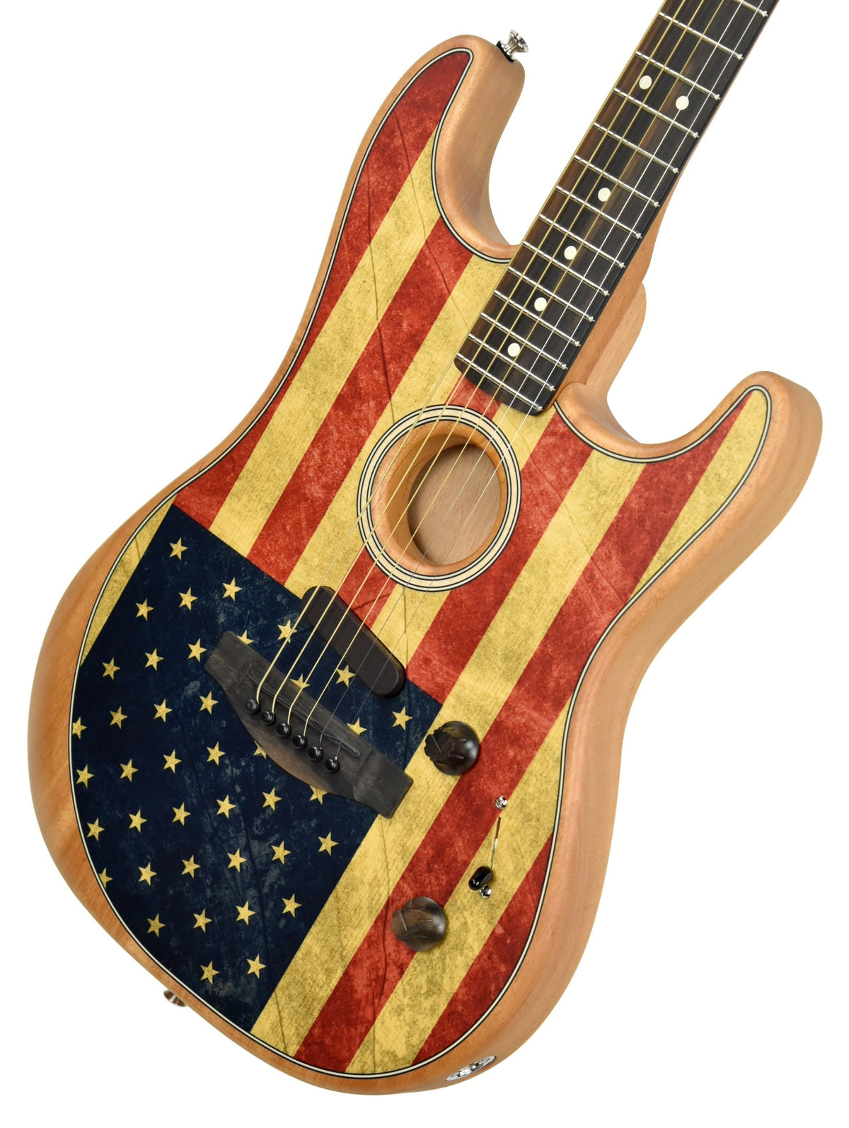 Fender American Acoustasonic Stratocaster Flag Print US203433A