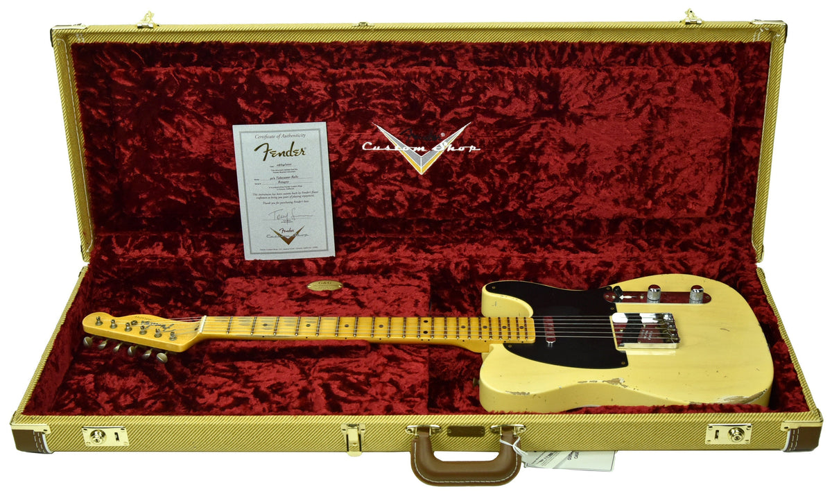 Fender Custom Shop 50's Telecaster Relic One Piece Ash Nocaster Blonde R104315