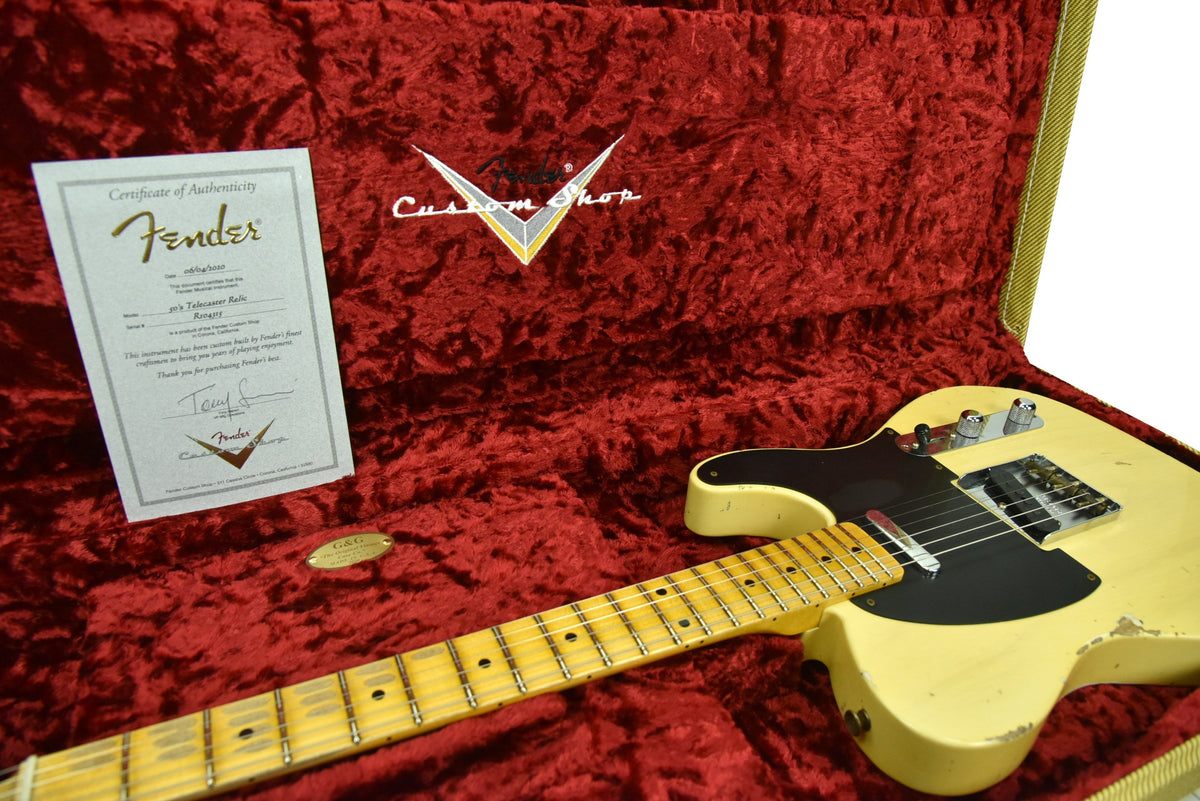 Fender Custom Shop 50's Telecaster Relic One Piece Ash Nocaster Blonde R104315