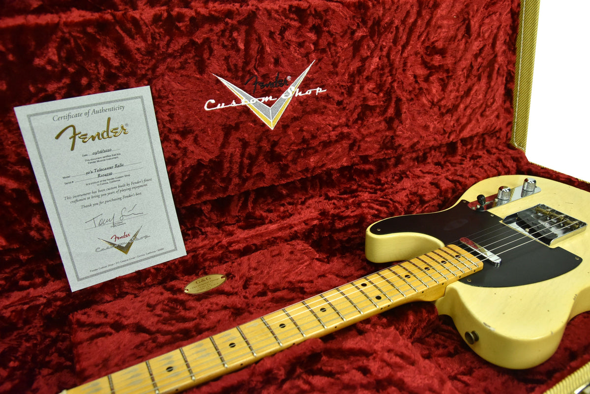 Fender Custom Shop 50s Telecaster Relic One Piece Ash Faded Nocaster Blonde R104359