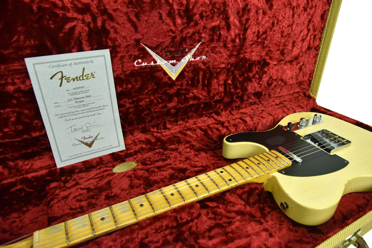 Fender Custom Shop 50s Telecaster Relic One Piece Ash Faded Nocaster Blonde R104393