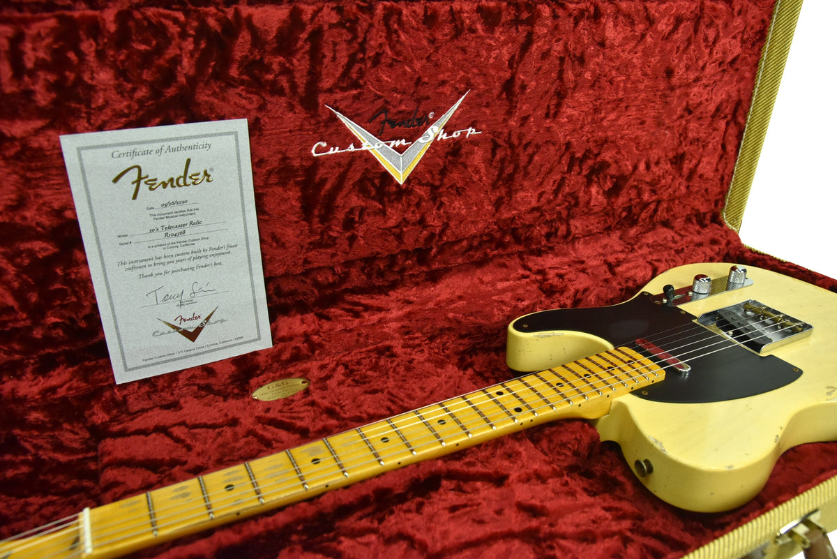 Fender Custom Shop 50s Telecaster Relic One Piece Ash Faded Nocaster Blonde R104568