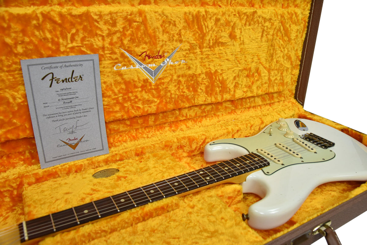 Fender Custom Shop 63 Stratocaster Journeyman Relic in Aged Olympic White R107988
