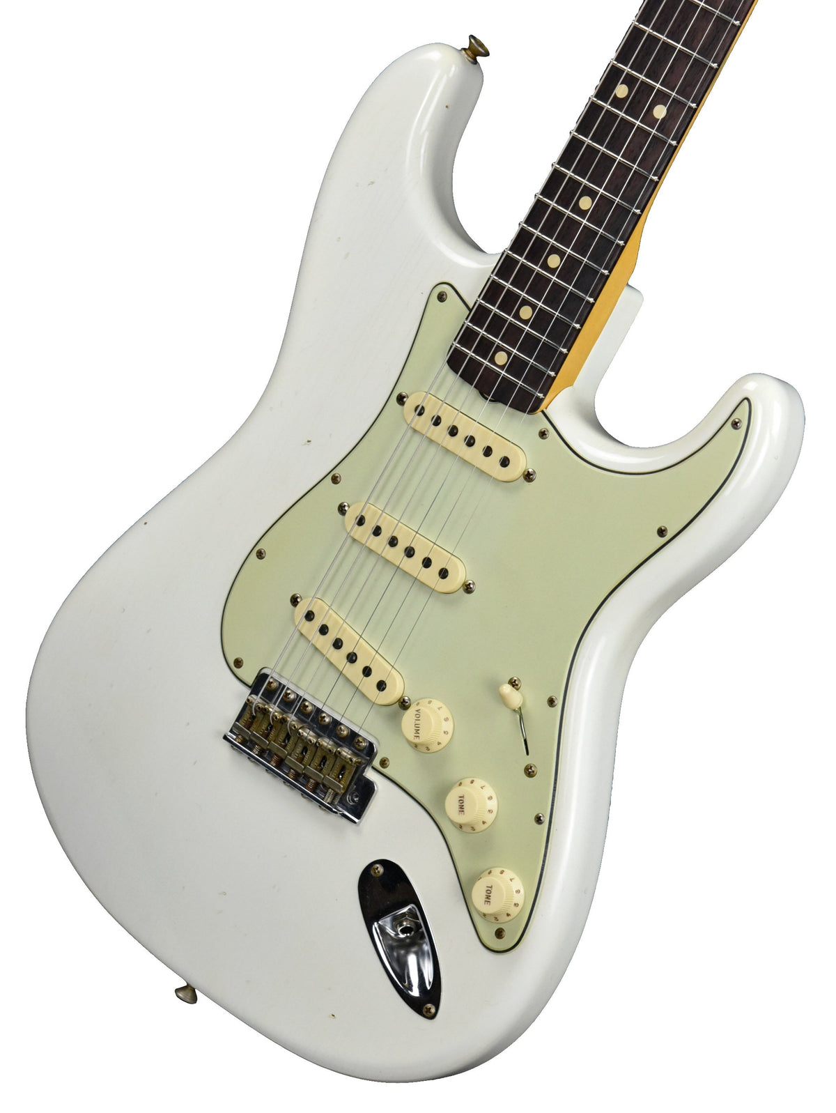 Fender Custom Shop 63 Stratocaster Journeyman Relic in Aged Olympic White R107988