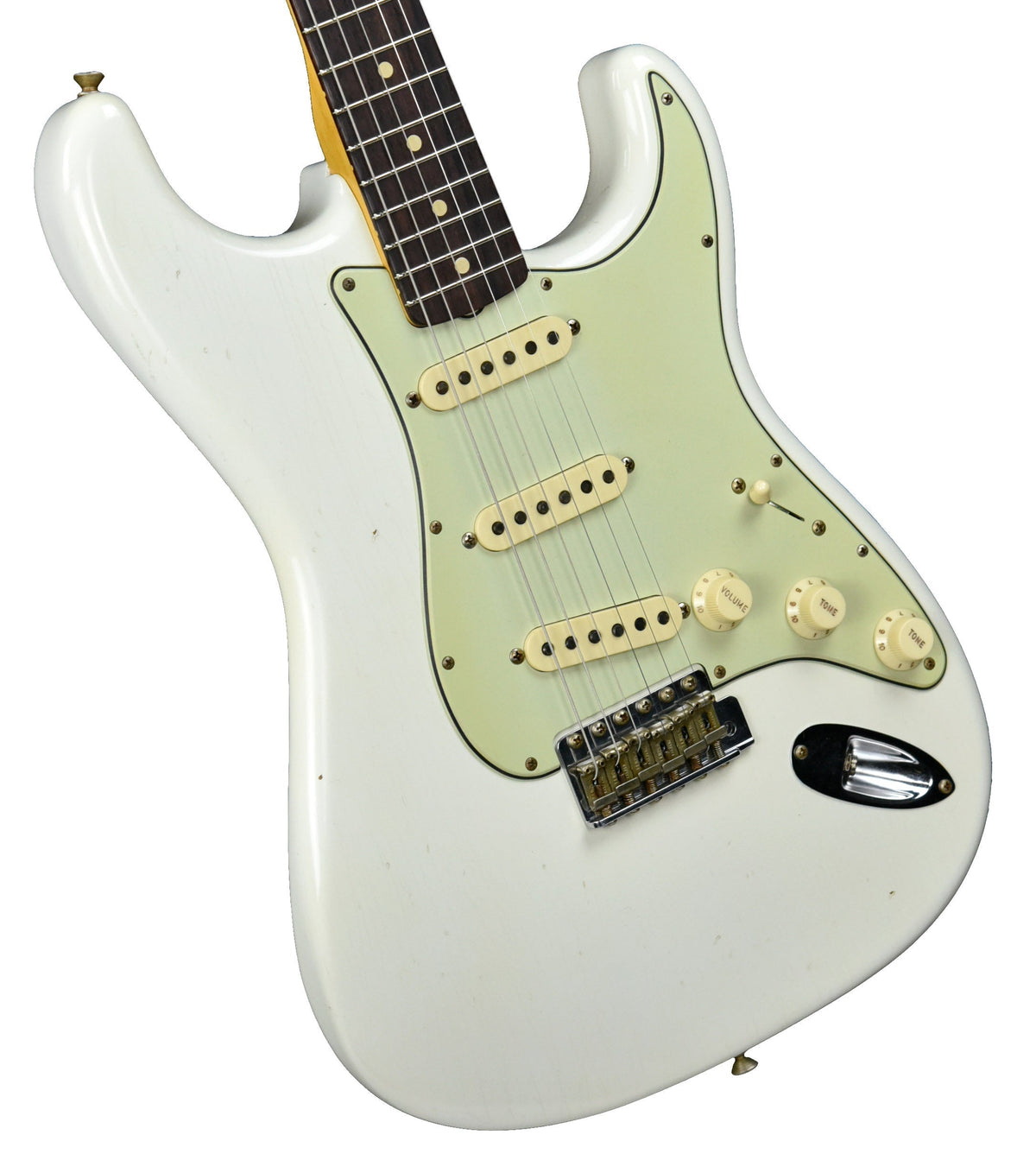 Fender Custom Shop 63 Stratocaster Journeyman Relic in Aged Olympic White R107988