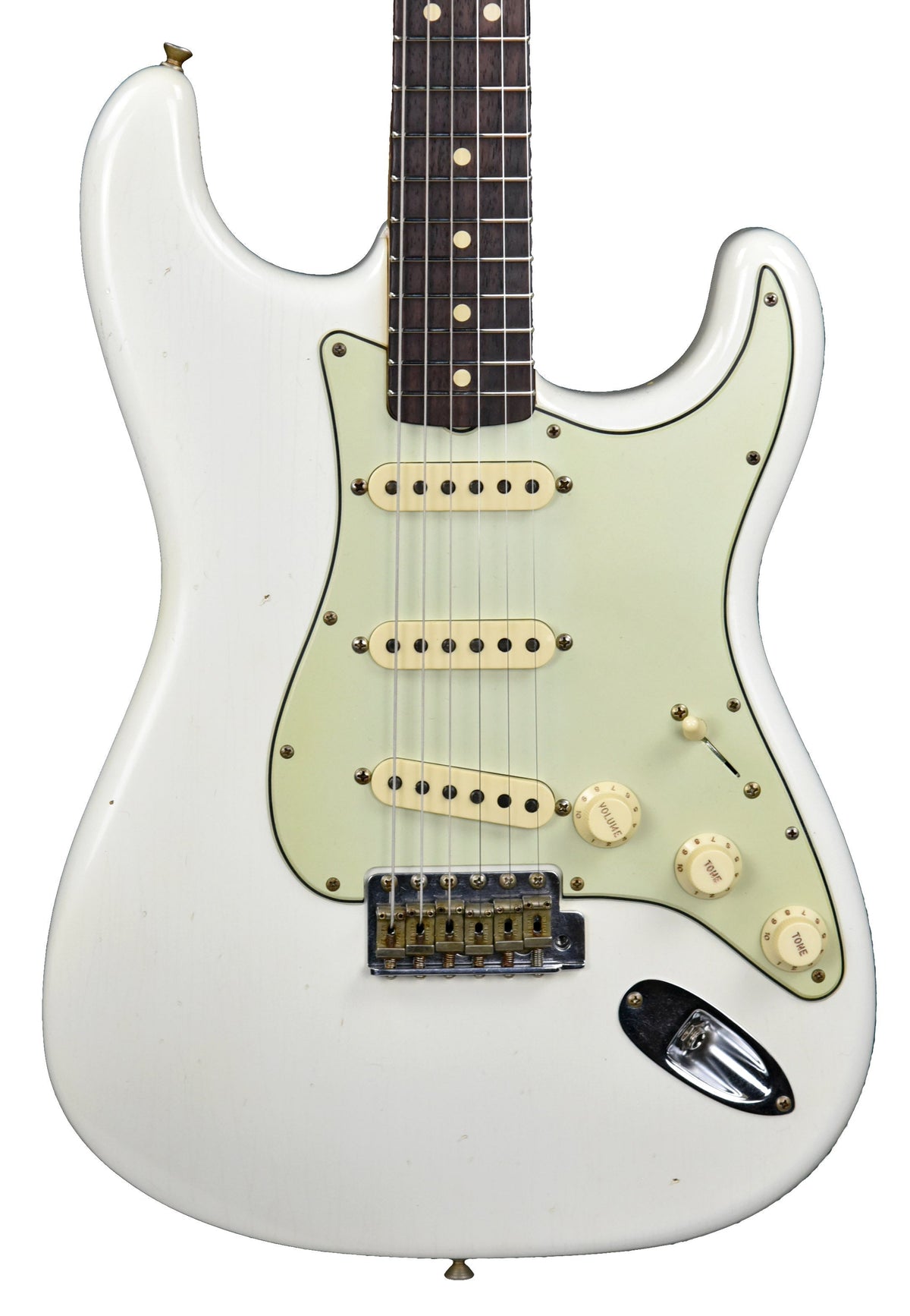 Fender Custom Shop 63 Stratocaster Journeyman Relic in Aged Olympic White R107988