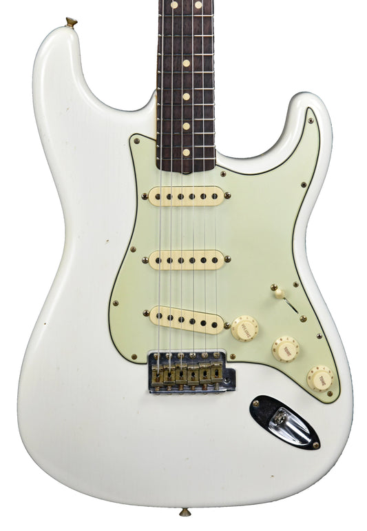 Fender Custom Shop 63 Stratocaster Journeyman Relic in Aged Olympic White R107988