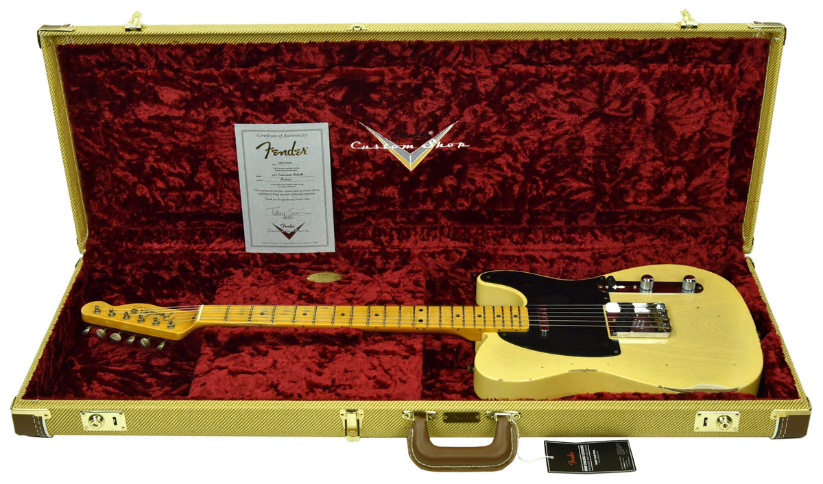 Fender Custom Shop 50s Telecaster Relic 1 Piece Ash Faded Nocaster Blonde R106242
