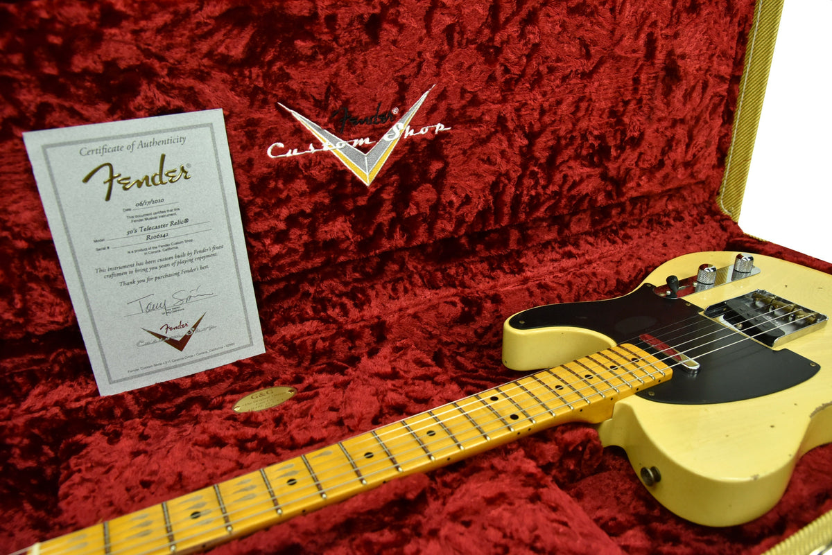 Fender Custom Shop 50s Telecaster Relic 1 Piece Ash Faded Nocaster Blonde R106242