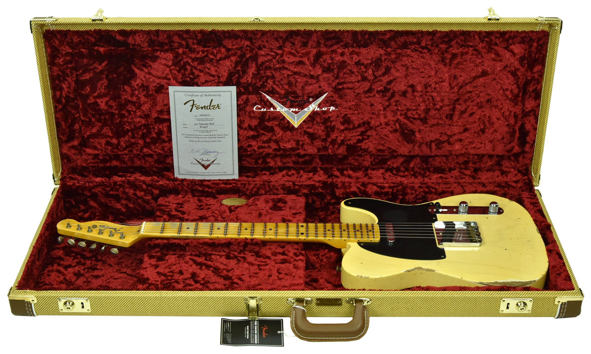 Fender Custom Shop 50s Telecaster Relic 1 Piece Ash in Faded Nocaster Blonde R105918