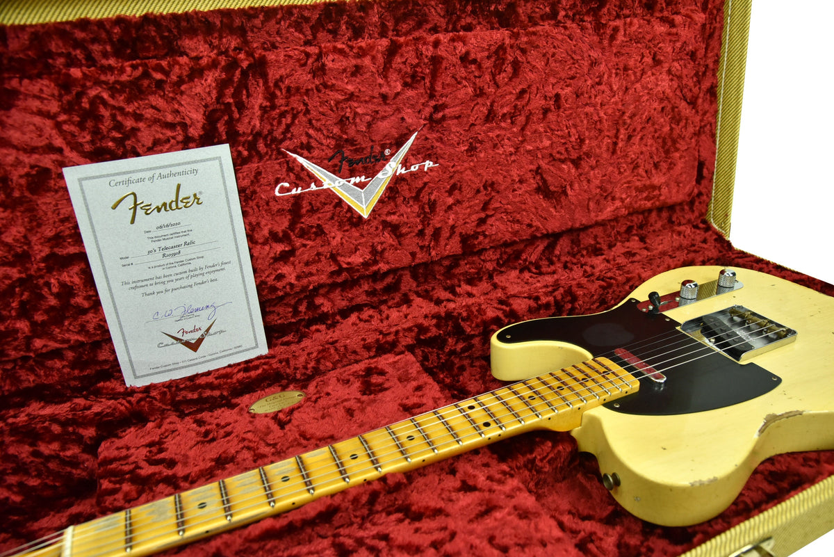 Fender Custom Shop 50s Telecaster Relic 1 Piece Ash in Faded Nocaster Blonde R105918