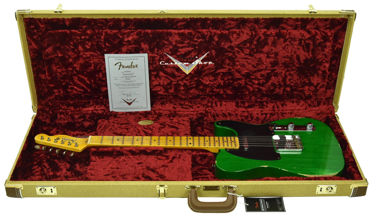 Fender Custom Shop 50s Telecaster Relic 1 Piece Ash Emerald Green Transparent R104550