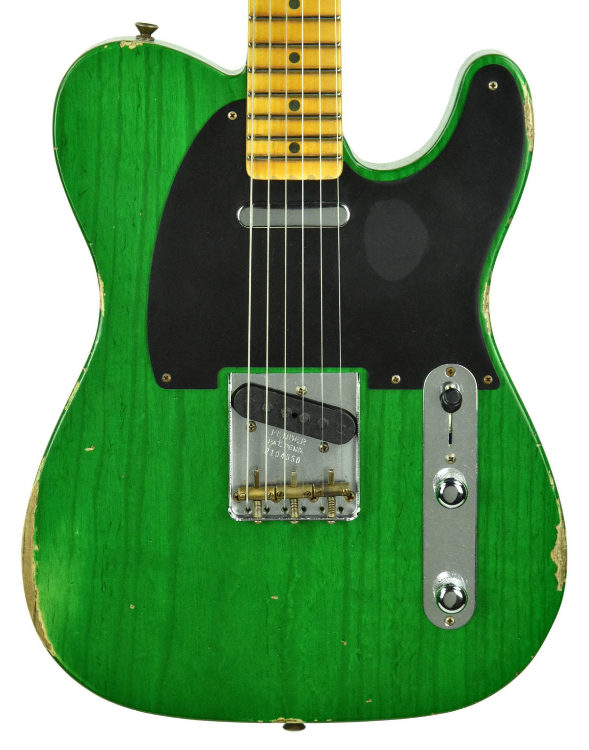 Fender Custom Shop 50s Telecaster Relic 1 Piece Ash Emerald Green Transparent R104550